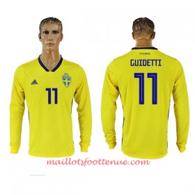 Maillot/Tenue Suède Guidetti 11 Domicile Coupe du monde 2018 Manche Longue